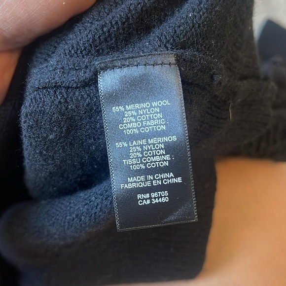 Rebecca Taylor black size large Lace Sleeve Cardigan sweater wool blend - Picture 5 of 7